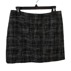 H&M black and white tweed mini skirt, size 8